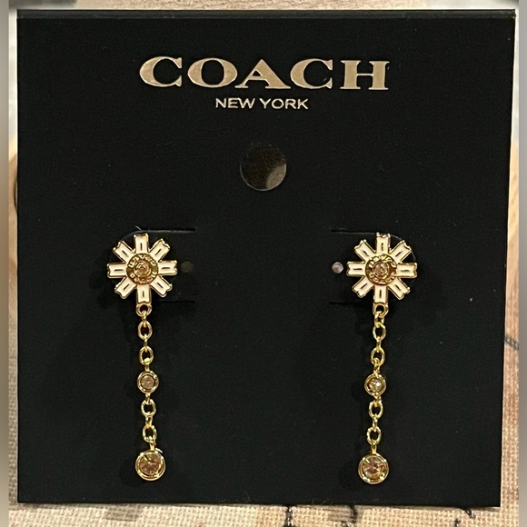 Coach Gold Chain Drop Earrings - Picture 1 of 3